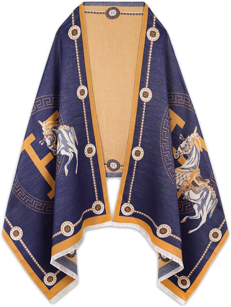 EXTREE Scarfs for Women Pashmina Silky Shawl Wrap for Evening Dressing Blanket Open Front Poncho Cape - Image 1